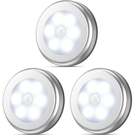 Détecteur de mouvement, Veilleuse LED sans fil sans fil Stick-Anywhere, éclairage de placard, éclairage d'escalier, éclairage de robinet, éclairage de sécurité pour couloir,cuisine (blanc - paquet de (1/2)