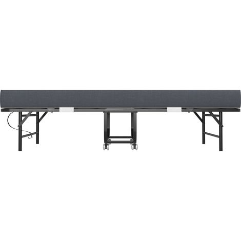 Klappbett 190 x 96 cm mit 9,5 cm Memoryschaum-Matratze, schwarzes Metall-Gästebett (1/5)