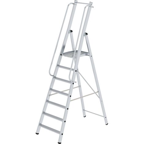 MUNK ML Bauleiter Aluminium-Stufenstehleiter 7 Stufen (1/4)
