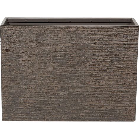 Haut Cache-Pot Marron Rectangulaire 29 x 70 x 50 cm Bac à Fleurs en Pierre et Polyrésine au Design Moderne Idéal pour Extérieur et Intérieur Beliani