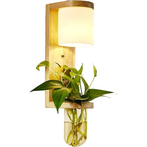 Lampe murale nordique moderne, lampe murale à abat-jour blanc,lampe décorative en forme de bouteille végétale, pour salon(ampoule non incluse) (1/5)