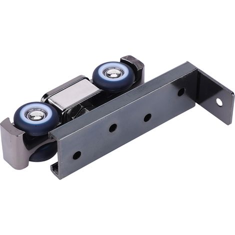 Roulettes doubles pour porte coulissante, en acier inoxydable, pour la maison, la chambre ou la penderie. Quincaillerie pour meubles. (1/5)