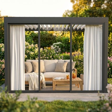 Tenda da interno per lato da 3 m pergola bioclimatica (1/2)
