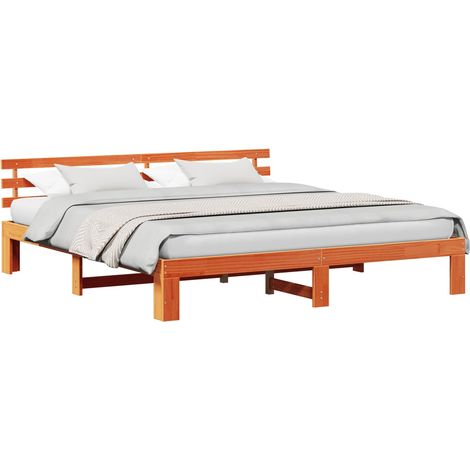 Maison Exclusive - Bettrahmen Wachsbraun 180 x 200 cm Massives Ki
