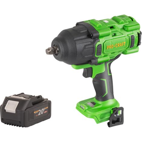 Atornillador de impacto a batería Procraft PWA80bb 20 V 1600 Nm 1/2" sin escobillas + 1 batería 4,0 Ah - sin cargador