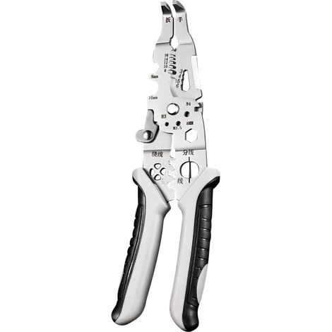 Dénudeur de fils multifonction — Outil professionnel de dénudage, coupe-câble portable, pince à sertir pour électricien (avec loquet de verrouillage métallique) (1/5)
