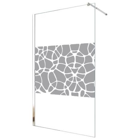 ONDEE - Mamparas de baño ALEA - Serigrafía espejo - Vidrio templado - Transparente -  90x200x1cm