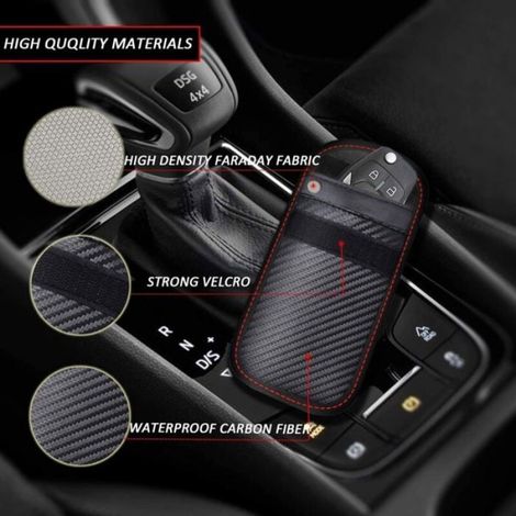 Lot de 2 Etui Anti RFID Clé Voiture Signal Blocage Faraday Pochette Sac, Pochettes Blocage Signal RFID pour Clé Voiture, Étui de (1/4)