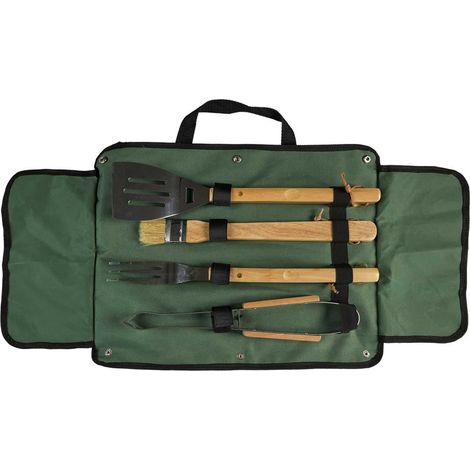 Lot de 4 Ustensiles à Barbecue avec Pochette de Rangement (1/5)