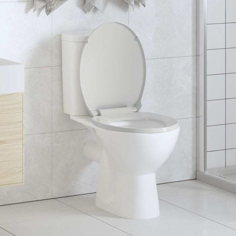 Abattant de toilette ovale, blanc, à fermeture amortie (1/5)