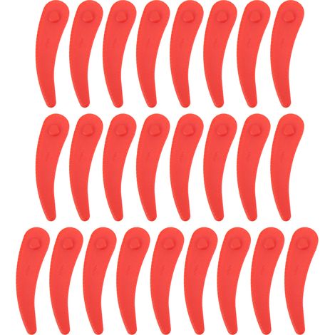 25PCS Lawnmower Trimmer Blades ABS Flexible Fast Cutting Household Lawn Mower Blades for Bosch Red