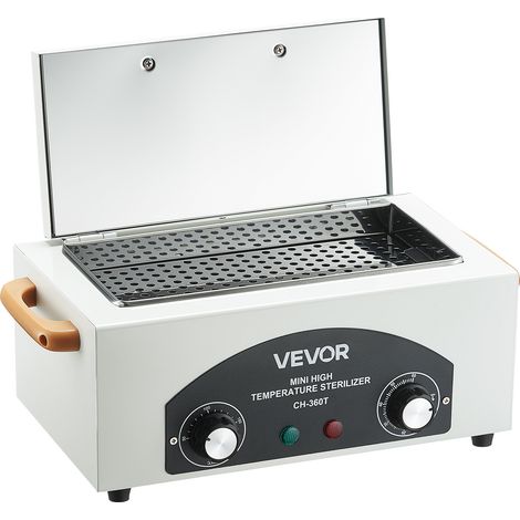 VEVOR Sterilisateur a Air Chaud 2 L 300 W, Boite de Desinfection a Haute Temperature, Temperature et Duree Reglables, pour Nettoyage des Outils deOnglerie, Labo, Maison, Salon de Manucure et de Beaute (1/5)