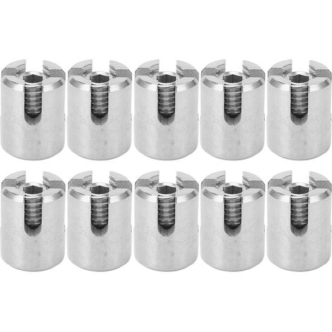 10Pcs Cross Cable Clamp Stainless Steel Wire Railing Clamp Fastener for Indoor Outdoor M10 4mm / 0.16in