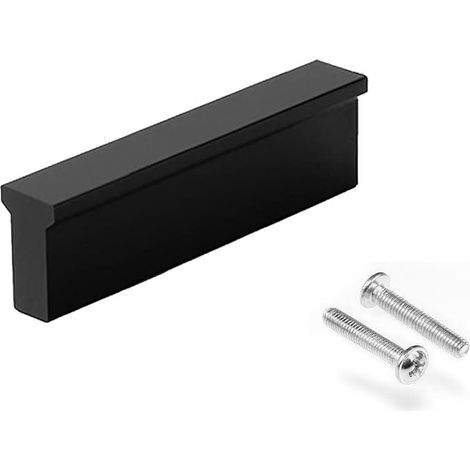 Poignée Meuble, Noir Mat Poignee de Meuble Cuisine en Aluminium trou Distance 64mm Placards, Tiroir (1/5)