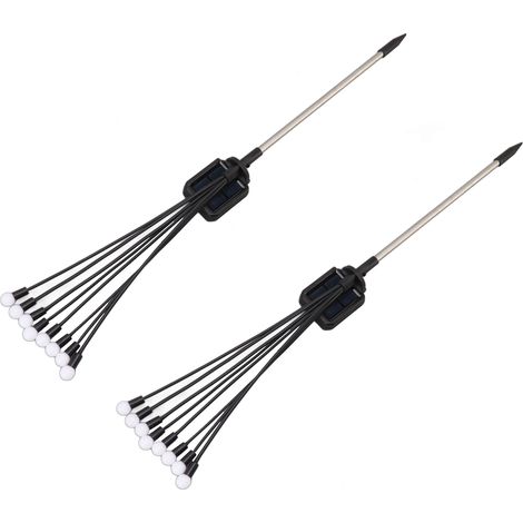Lot de 2 lampes solaires flexibles décoratives à 8 têtes, étanches IP65, pour jardin et terrasse. (1/5)