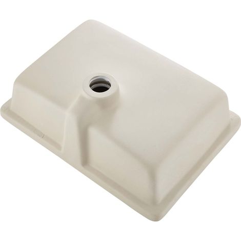 Vasque sous plan 470 x 335 mm en céramique blanche, lavabo rectangulaire avec trop-plein, idéal pour petite salle de bain (1/5)