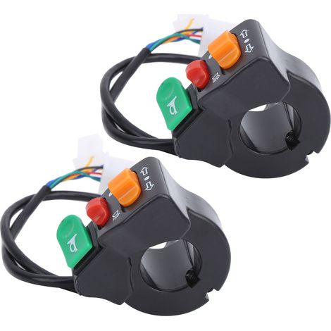 2 Pièces Commutateurs Universels 3 en 1 pour Vélo et Scooter Électrique - Feux, Clignotants et Klaxon (1/5)