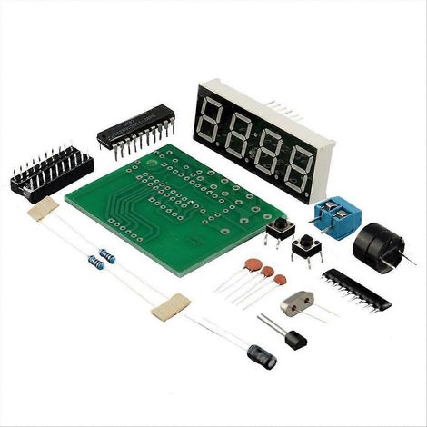 Kit d'horloge électronique numérique à 4 chiffres, horloge numérique à microcontrôleur (1/5)