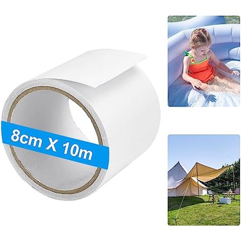 Ruban de Réparation de Tente 8cm10m Ruban Adhésif Waterproof Transparent Ruban Adhésif de Réparation Ruban de Réparation Etanche Ruban Adhésif de Réparation d'auvent pour Parasols Bâches (1/5)