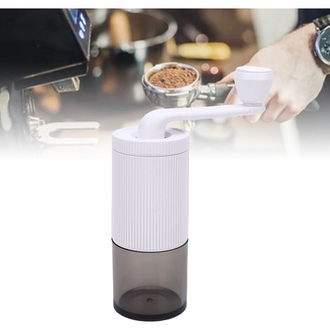 Moulin à café manuel à manivelle, portable, avec réglages réglables, idéal pour la maison, les voyages et le bureau (blanc). (1/3)