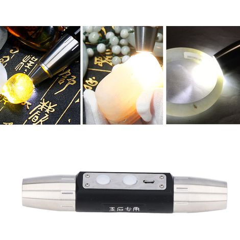 Ultrahelle Jade-Identifizierungslampe, USB-aufladbar, 4 LEDs, Expertenlampe zur Jade-, Schmuck-, Edelstein- und Diamantenidentifizierung. (1/5)