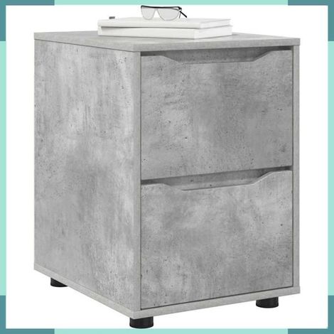 Armoire de rangement - 888840 - Gris béton - Bois d'ingénierie - Avec tiroir (1/5)