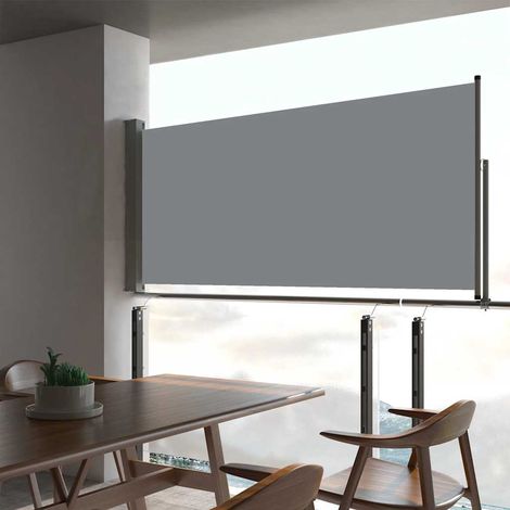Auvent latéral rétractable de patio-Store banne rétractable de balcon 60x300 cm Gris 339888 (1/5)