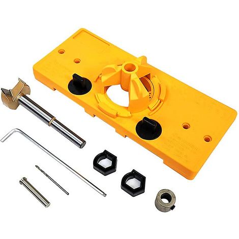 Gabarit de perçage pour charnières, scie cloche 35 mm, guide de perçage, outil d'ouverture de trous pour portes et placards, bricolage pour l'installation de charnières sur portes de placards (1/4)