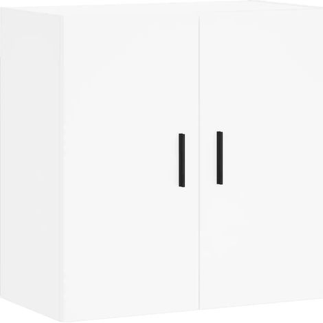 Mobiletto a muro dal design moderno con pratico spazio contenitivo 60 x 31 x 60 cm legno composito bianco 020048815
