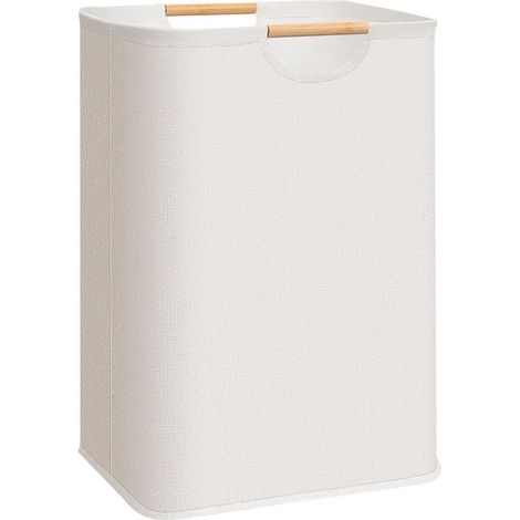 Cesto de ropa sucia，Cesto de ropa sucia impermeable，Cesto de ropa sucia plegable grande，Con asas de madera reforzadas，403060cm，Beige