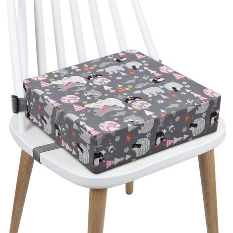 Réhausseur Coussin de Siège Chaise Enfant Portable Coussin Chaise Haute Bébé Carré Rehausseur de Siège(Ours) (1/4)