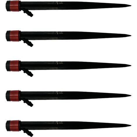 100 verstellbare 360°-Tropfer, regulierbarer Wasserdurchfluss, Sprinkler für Terrasse, Rasen und Blumenbeet, 13 cm / 5,1 Zoll, Rot (1/5)