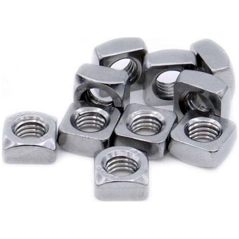 Écrou carré M10 (10 mm) (chanfreiné) – Acier inoxydable (A2) (lot de 20) (1/3)