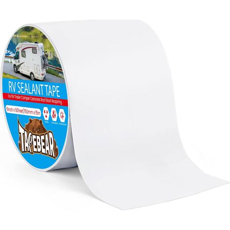 Ruban d'étanchéité pour camping-car 15cm x 15 Ruban de réparation large étanche aux intempéries pour toits de VR et remorques. Solution anti-fuites durable et résistante (1/5)