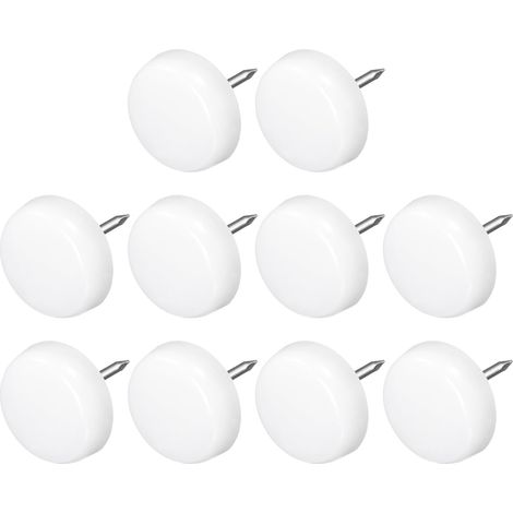 50 Pièces Embouts de Meubles à Clou (18mm/0,71Pouces) Blancs (1/5)