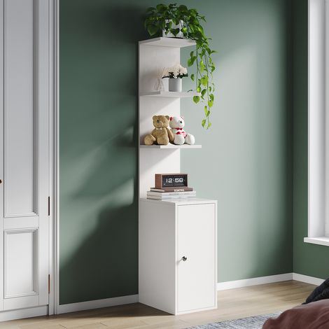 SONNI Multifunktionales Regal mit 3 Etagen & Schrankfach für Wohnzimmer, Küche, Flur – 160cm Höhe, Einfache Montage (1/5)