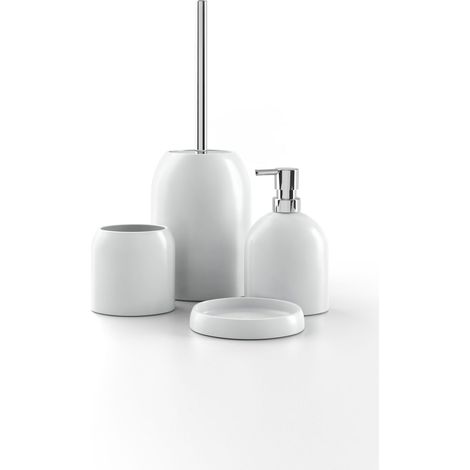Ensemble complet d'accessoires de salle de bains blancs (1/2)