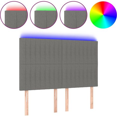 Maison Exclusive - Testiera a LED GrigioScuro 144x5x118/128cm inTessuto
