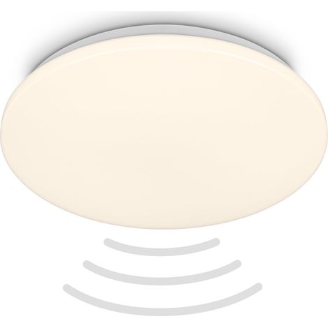 Plafonnier LED Avec Détecteur de Mouvement Portée 3m IP54, Couleur de Lumière Blanc Chaud, Détection 120 Degrés, Lampe LED, Lampe de Salle de Bain, Lampe de Cuisine, 35x7,5 cm, Blanc (1/5)
