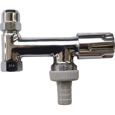 Double Robinet d'arrêt avec Poignée Confort 3/8, 10 mm x 3/4, 53mm