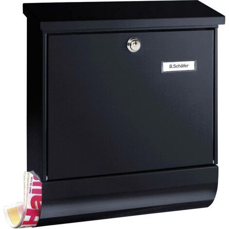 Burg Wächter 31460 VARIO 8672 S Boîte aux lettres Tôle dacier noir avec serrure à clé (1/3)