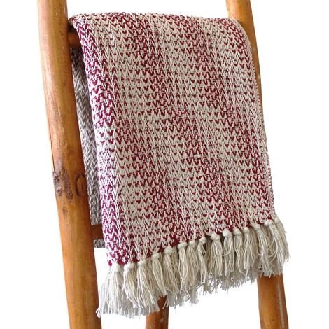 Plaid Confort Boho - 125x150cm - Rubis Bicolore- Vendu par 1 (1/4)