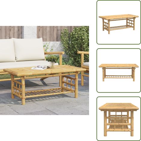 Couchtisch 110x55x45 cm Bambus - Bambus Couchtisch - Beistelltisch - Wohnzimmertisch - Esszimmertisch - Sofa Tisch
