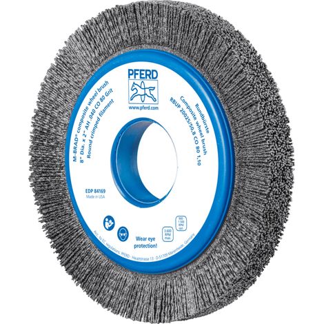 PFERD TOOLS COMPOSITE Rundbürste RBUP Ø 150x13x50,8 mm Bohrung Keramik-Filament-Ø 1,10mm Korn 80 stationär (1/4)