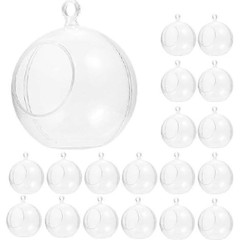 Boules de Noël transparentes décoratives, 20 pièces, en plastique creux (1/5)