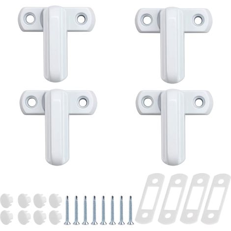 Verrous de Fenêtre en Alliage de Zinc, 4 pièces Serrure de Fenêtre Blanc Verrou de Porte Verrou de Porte alliage de sécurité supplémentaire avec 8 vis pour PVC, portes, fenêtres, maison (1/5)