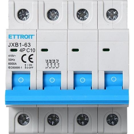 ETTROIT INTERRUTTORI MEGNETOTERMICI BARRA DIN 4 MOD 4P 415V CURVA C 4,5KA  10