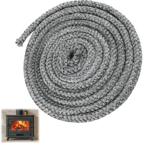 Joint d'Étanchéité pour Cheminée, Cordon d'Étanchéité pour Insert en Verre, 8 mm x 3 m, Joint pour Insert de Poêle à Bois, Adapté aux Joints de Cheminée en Fibre de Verre pour Poêles à Bois (1/5)