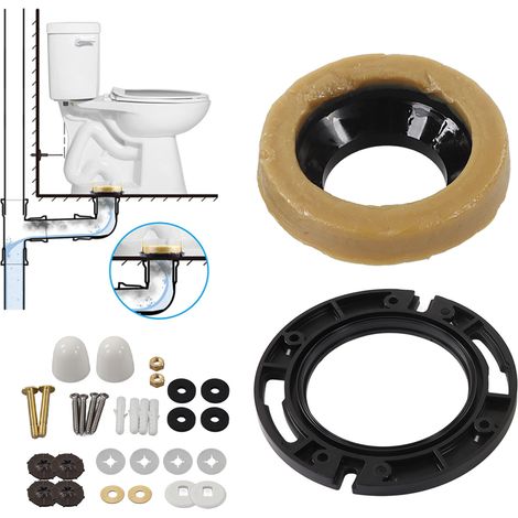 Kit de montaje para inodoro con brida y anclaje de tornillo para inhibir el olor. (1/5)
