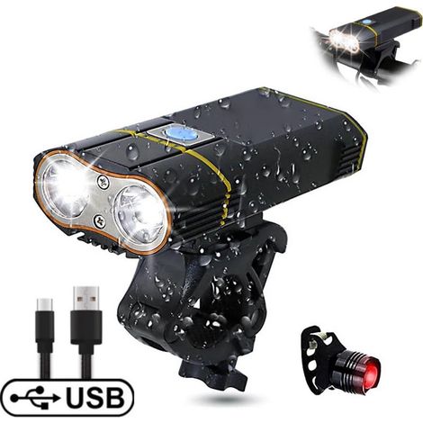 EASYCOMFORT Phare de vélo de montagne USB Rechargeable Bike Light Night Cycling Bright Light (1/5)